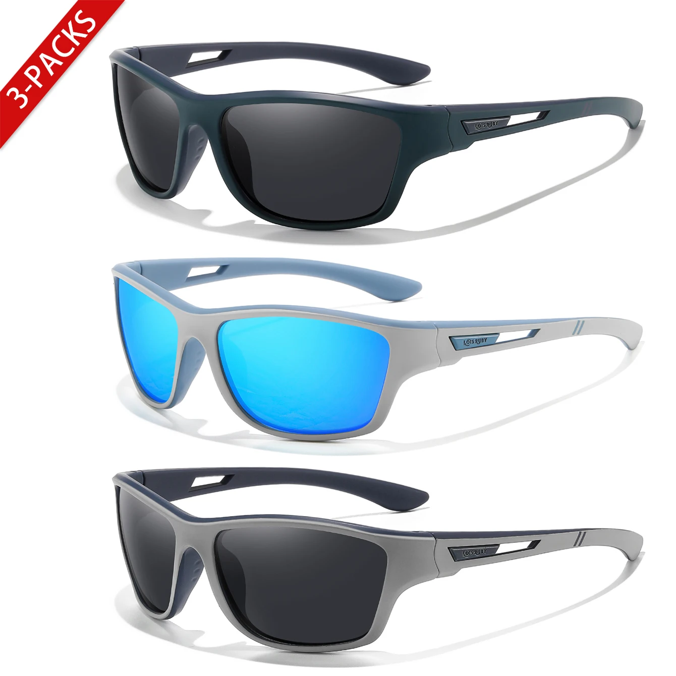 3 Pairs Polarized Cycling Sunglasses UV400