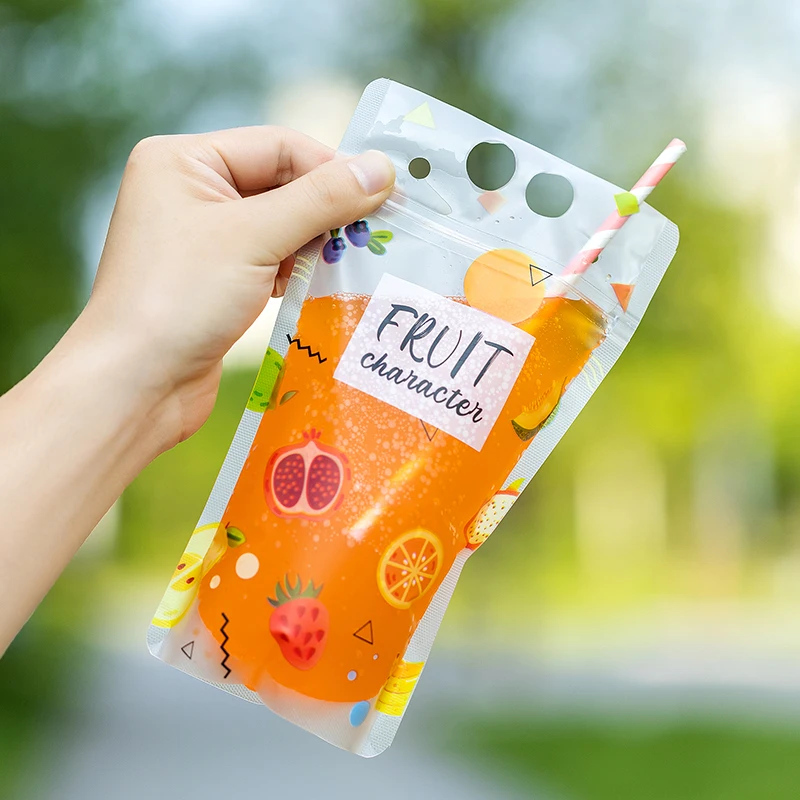 20/50/100Pcs Transparent Plastic Bag Juice Drink Milk Tea Package Portable Disposable Takeaway Kitchen Organizer Sealing Pouch 5