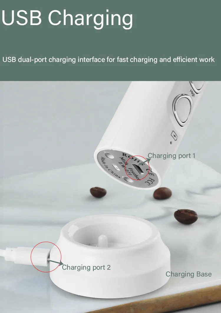 3-in-1 Rechargeable Multihead Milk Frother