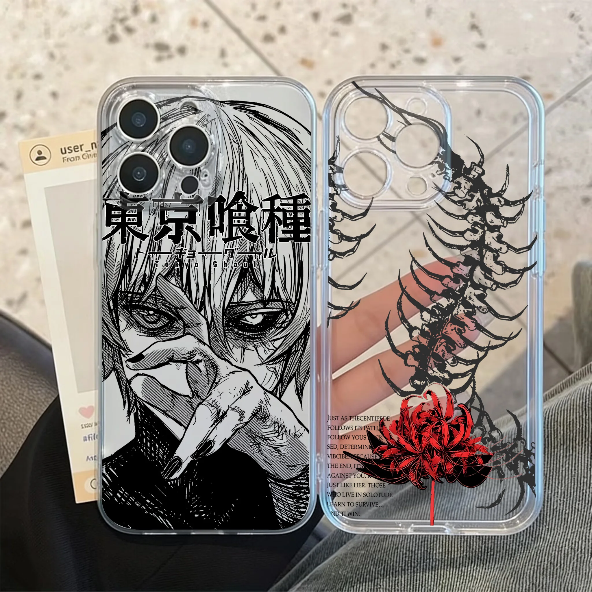 Stylish Clear Back Tokyo Ghoul Anime Phone Case