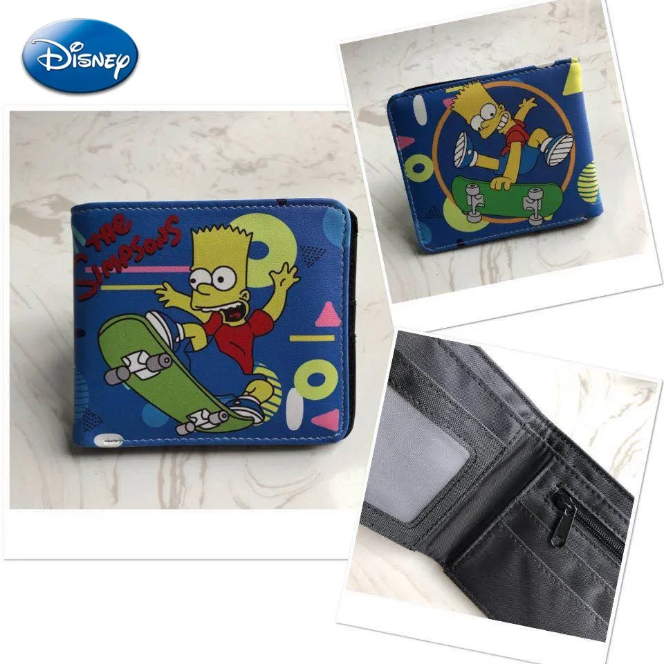 Disney Simpsons Wallet Cartoon Figure Homer Bart Men's Short Coin Purse PU Wallet Kids Card Holder Purse Party DIY Decorations images - 6