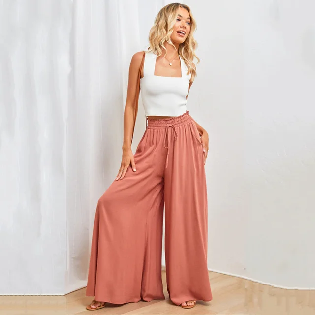 Buy Tokyo Talkies Peach Coloured Palazzo Trousers - Trousers for Women  939920 | Myntra