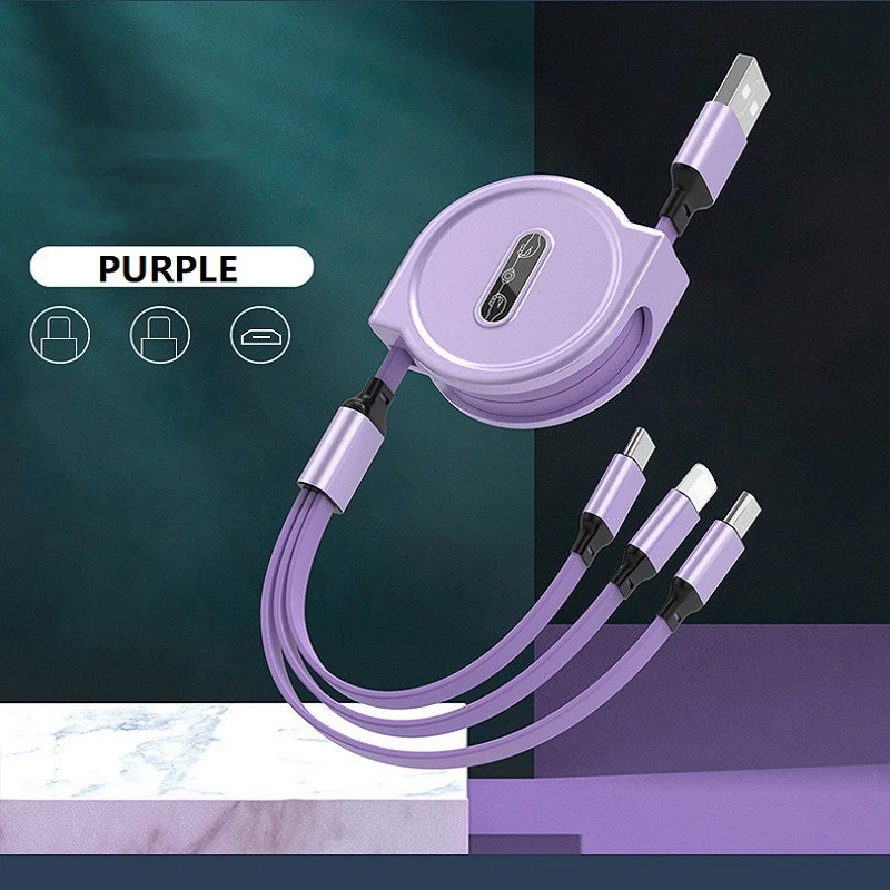 Universal Retractable 3-in-1 Fast Charging USB Cable