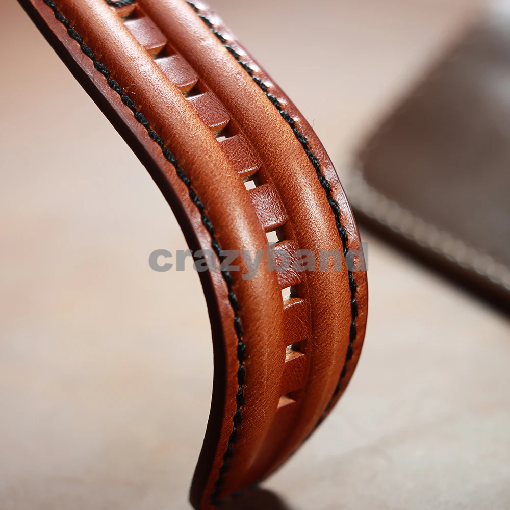 Premium Vintage Leather Watch Strap - Genuine Cowhide Wrist Belt for Men & Women (20-24mm)