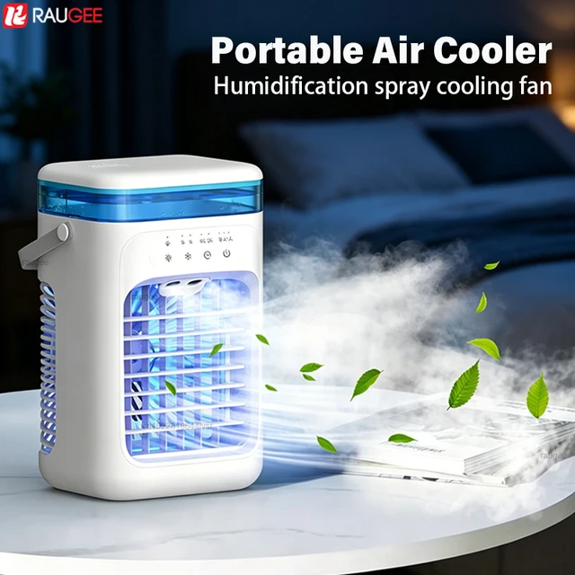Ventilateur Climatiseur Portable USB, Ventilateur Humidificateur d'Air pour Bureau, Refroidisseur d'Air Portable pour la Maison, Ventilateur de Refroidissement de Bureau avec Veilleuse 1