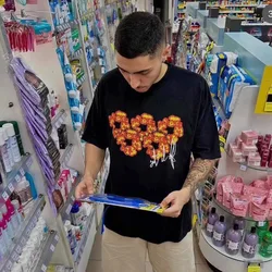 Kanye DT Flame Kapok Co Branded Round Neck 1:1 Short Sleeved T-shirt for Men and Women Printed Tshirts Tees Spring Summer