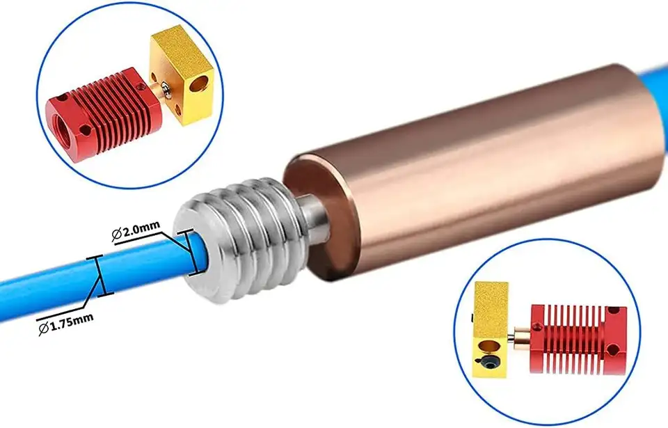 2PCS All Metal Bimetal Heatbreak Copper Titanium TC4 Throat High Temperature for CR10 V3 S4 S5 Ender 3 V2 Ender3 pro Ender 5 CS3 image 2