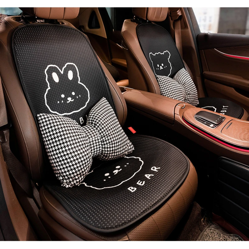 

3pcs of car cartoon bear seat cushions all season General Motors seat covers anti slip wear-resistant car interior accessories