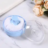 Useful Dry Powder Puff Fluffy ABS Baby Talcum Powder Container with Puff  Reusable Powder Puff Box Makeup Tools 1
