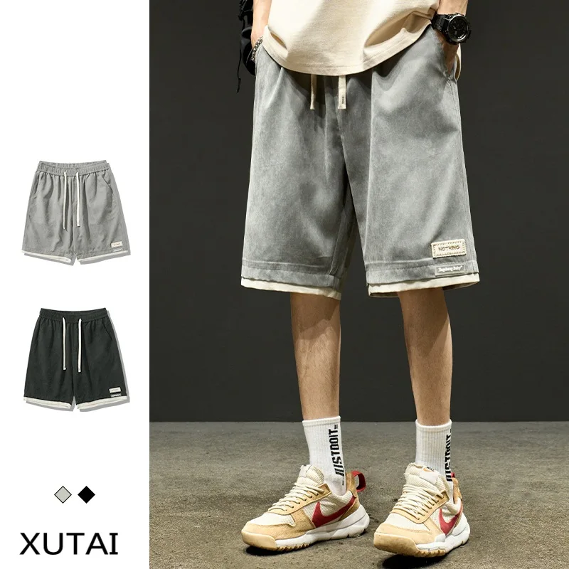 EBAIHUI Shorts Male Summer Loose Fitting Casual Capris Fashion New Korean Version of Men Shorts Simple Versatile Man Clothing