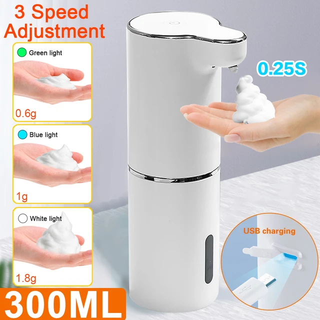Dispensador de jabón automático Dispensador de jabón de inducción líquida  inteligente Desenser Espuma Lavadora de manos Espuma de carga USB Lavado de