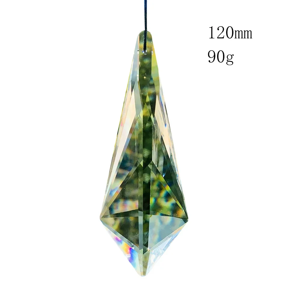 120mm Long Horns Arrow Laser Faceted Prism Clear Glass Crystal Chandelier Lamp Component Dangle Shiny Sun Catcher Hanging Decor