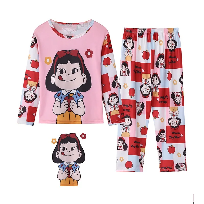Kids Pajamas Set Kids Pajamas Pajama Sets Kids Clothing Set Girls Pajamas Anna Elsa Clothing Sets Kids Long Sleeve + Pant 2 Piece Children Home Clothing Girl Nightgown