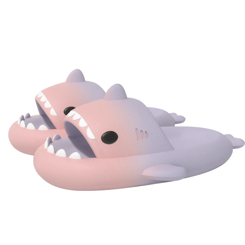 Children Boy's and Girl's Shark Gradient Outdoor Beach Pool Shower Shoes Thick Sole and Deep Heel Footbed Antiskid Shoes kids slippers