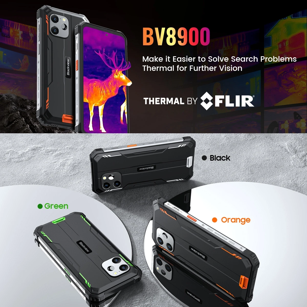 Blackview BV8900 Phone Thermal Imaging Camera 8GB 256GB Face ID 6.5" Android 13 MTK Helio P90 MT6779 Octa Core 4G Smartphone 2