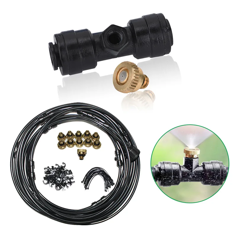 Fog Mist System Garden Low Pressure System Garden Spray Kit Tap Water Atomizing Humidification Hose Sprinkler For Greenhouse