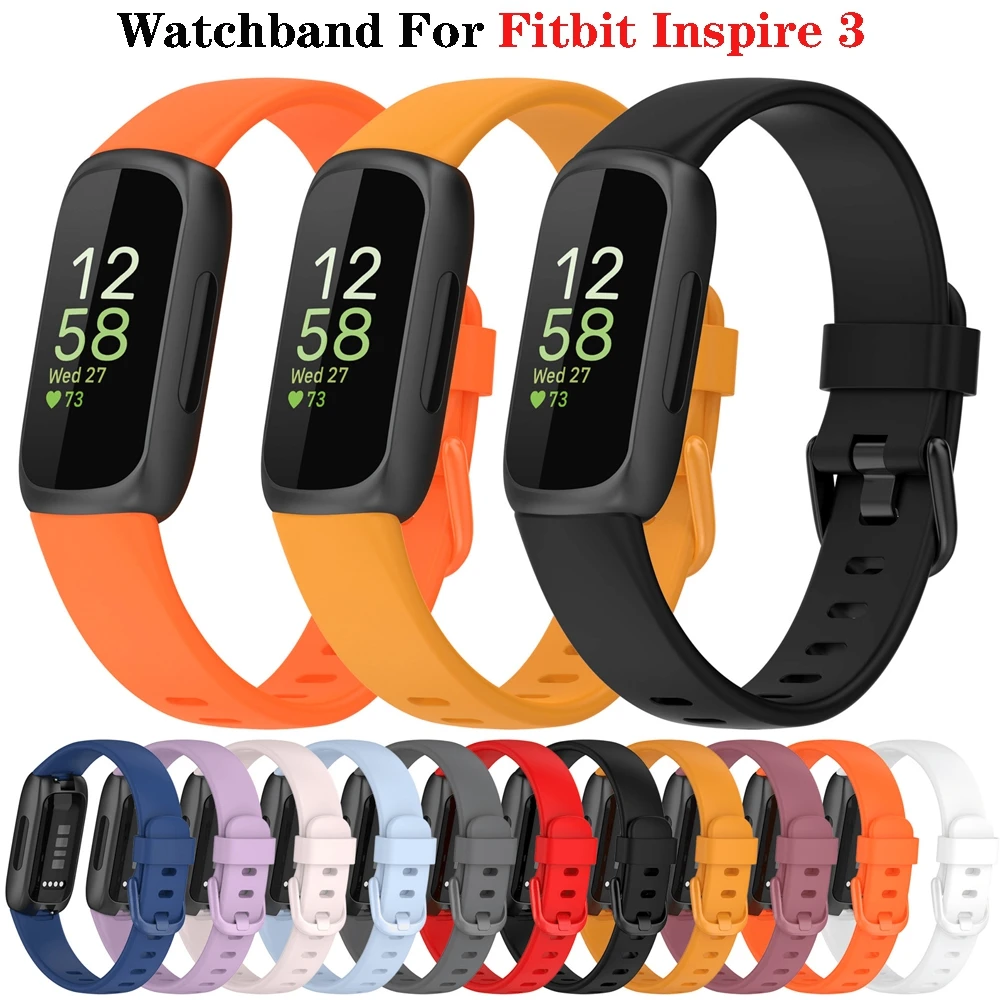 Correa de silicona Original reloj Inspire 3, pulsera inteligente con hebilla para Fitbit 3| | - AliExpress