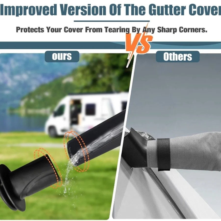 Umbrauto Truck Camper Cover 7-Layer Anti-Tear Top Slide-in Campers, Motorhome RVs All Season Protection with Gutter