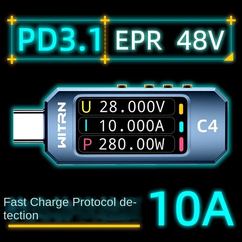 

WITRN C4 C4L WITRN C4L Detector USB Voltage and Current Meter Tester PD3.1 Trick EPR Aging Activation 48V