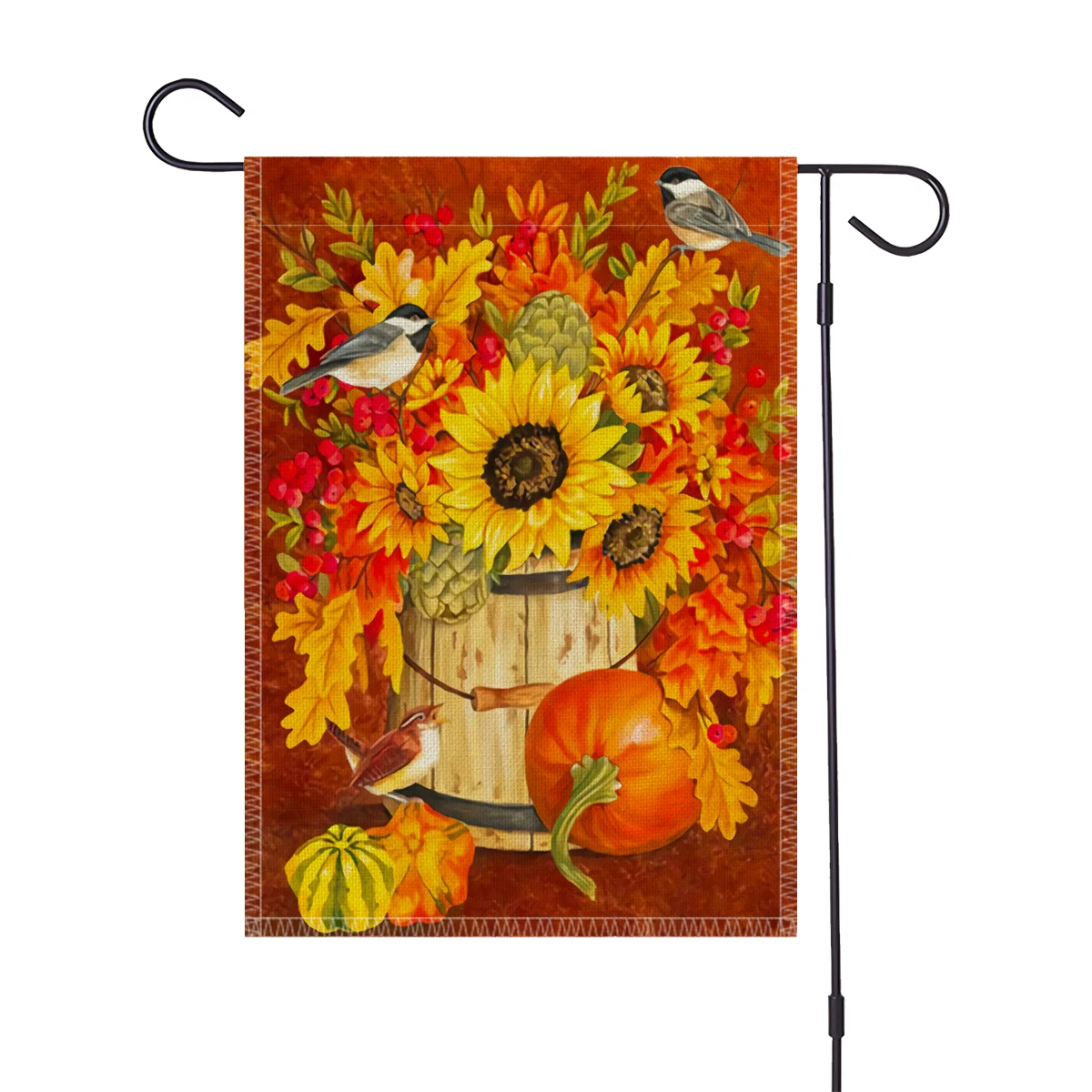 

30*45CM Sunflowers Garden Flag Outdoor Decor Harvest Season Fall Autumn Pumpkin Farm Double Sided Pattern Welcome Flag