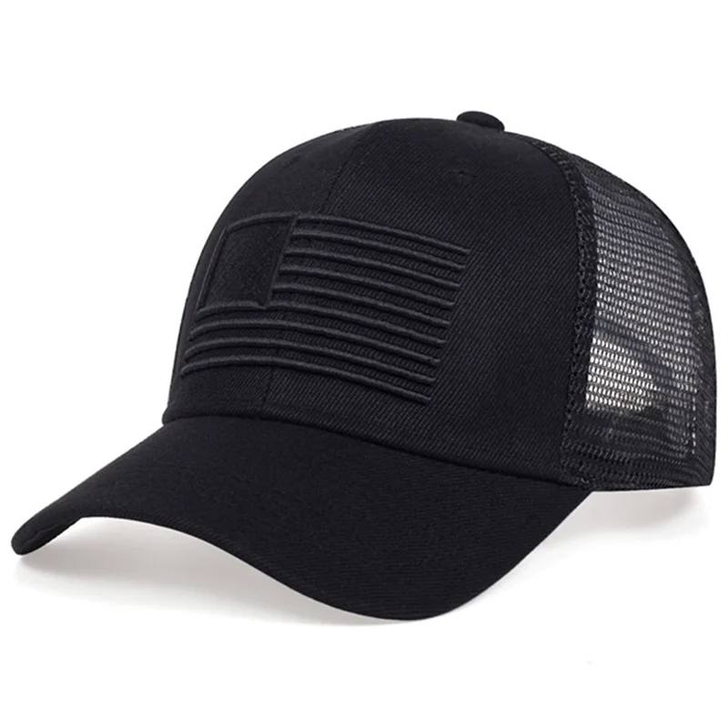 Casquette de Baseball Hip Hop pour hommes et femmes, chapeau militaire tactique, drapeau américain, chapeaux sauvages, casquettes d'été en maille respirante_voghion.com
