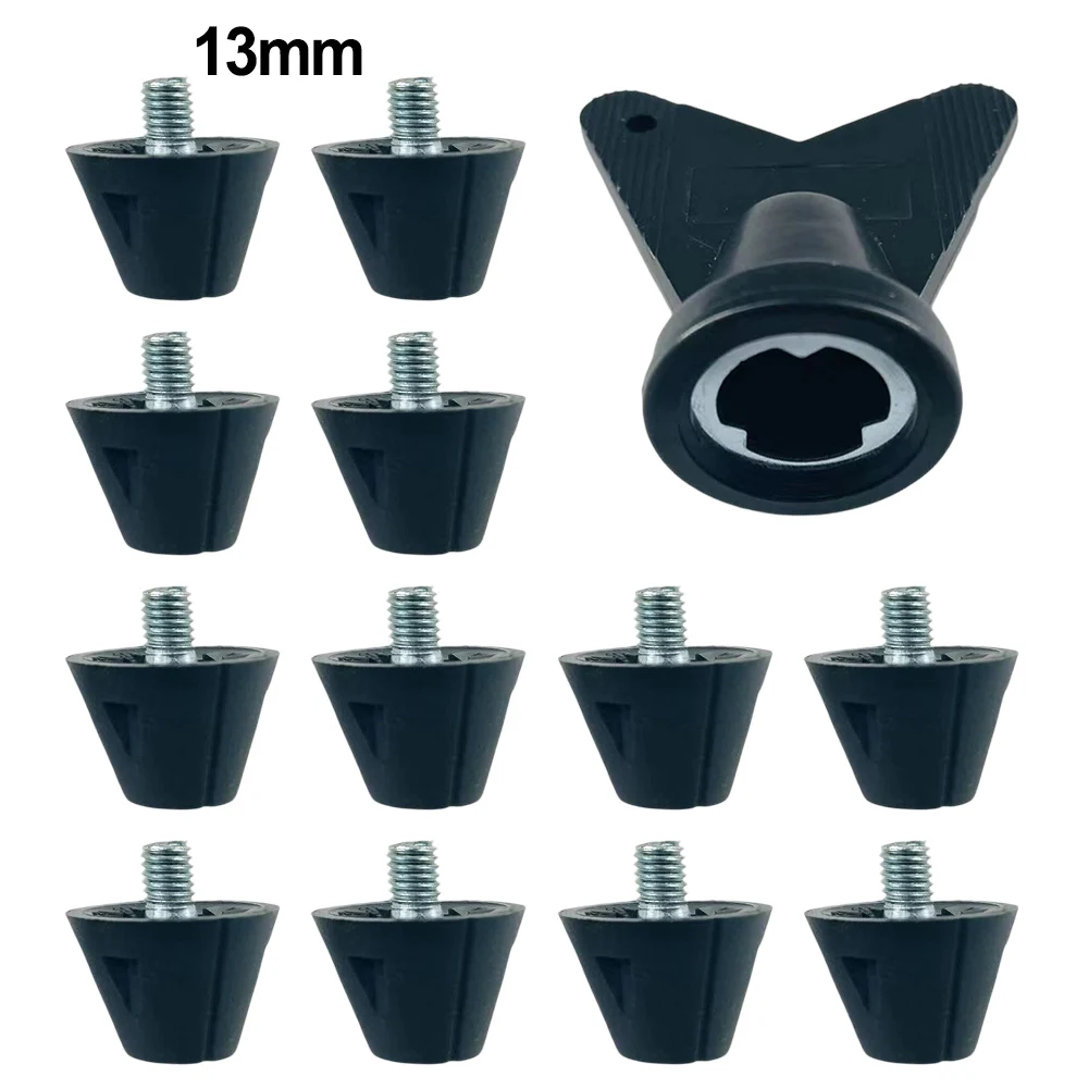 12Pcs Football Shoe Spikes Turf Soccer Boot Cleats Firm Ground Stable M5 Threading Screw 7/10/13/16mm Anti Slip Replacement Stud football boot spikes