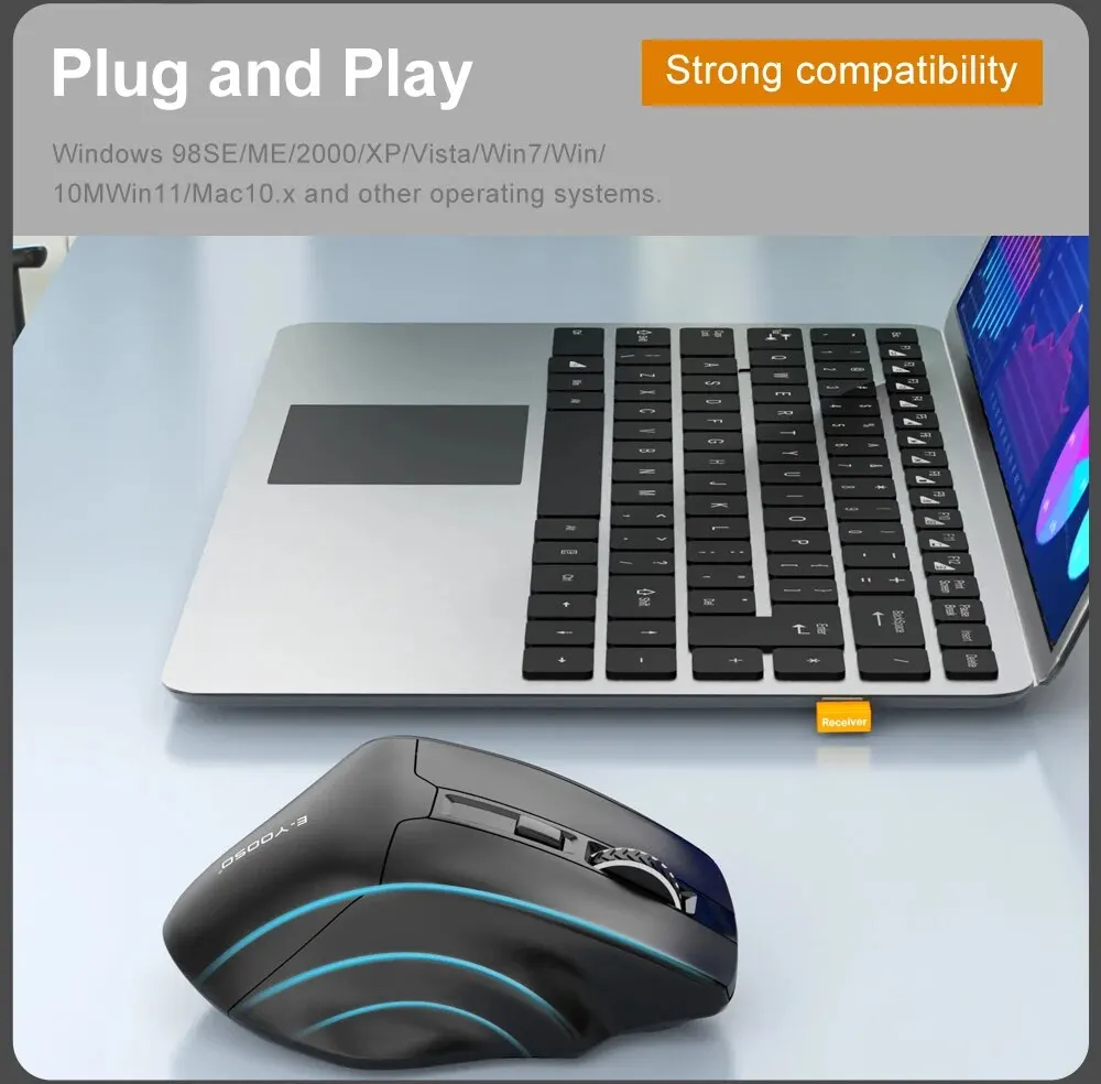 E-YOOSO X-31 USB 2.4G Wireless Gaming Große Maus Große Hände PAW3212 4800 DPI 5 Tasten für Gamer Mäuse Computer_voghion.com