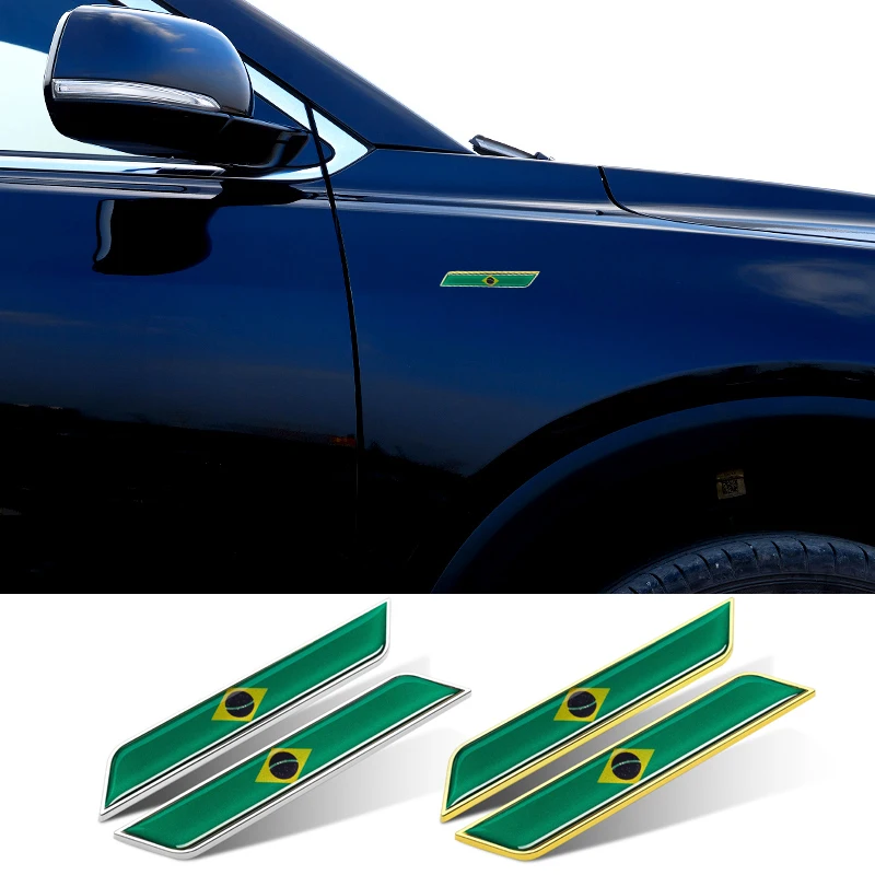 

Car Decoration Decal Side Door Sticker Brazilian flag logo for Mercedes Benz BMW Audi Toyota Honda VW