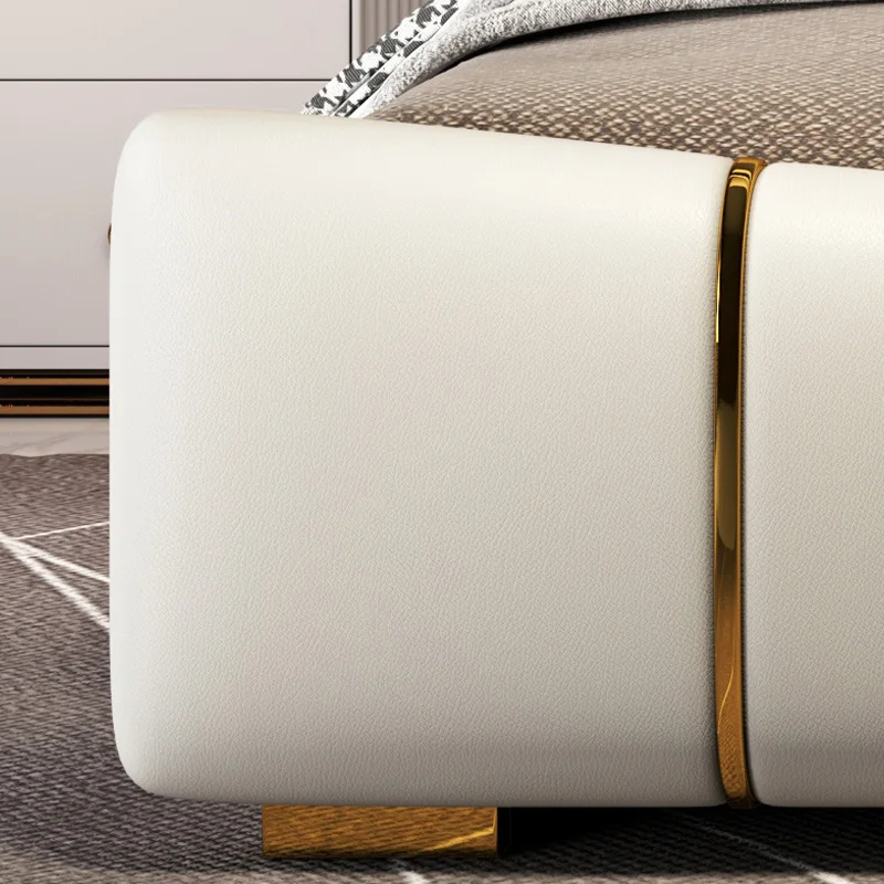Light Luxury Leather Bed High-End Master Bedroom Wedding Bed 1.5M / 1.8M Large Modern Simple Double