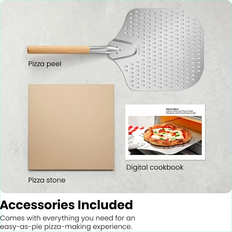Indoor Pizza Oven Makes 12 Inch Pizzas in Minutes, Heats Up To 800&deg;F Countertop Electric Pizza Maker with 5 Touchscreen Presets