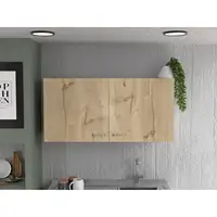 Napoles 39" W Double Door Wall Cabinet White - Light Oak 1