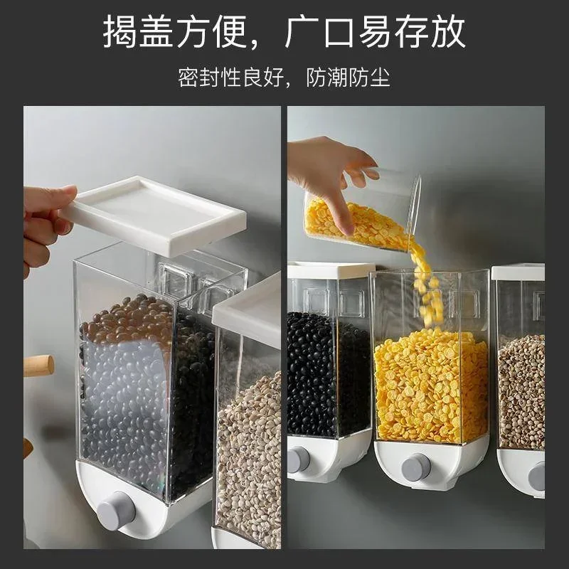 1/1.5L Bulk Cereals Organizers Storage Plastic Storage Container Grain or Food Dispenser Kitchen Organizer Organization Box