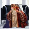 N-Nicolas Cages Blankets Jesus Travel Flannel Throw Blanket Super Warm Couch Chair Custom DIY Bedspread Gift 3
