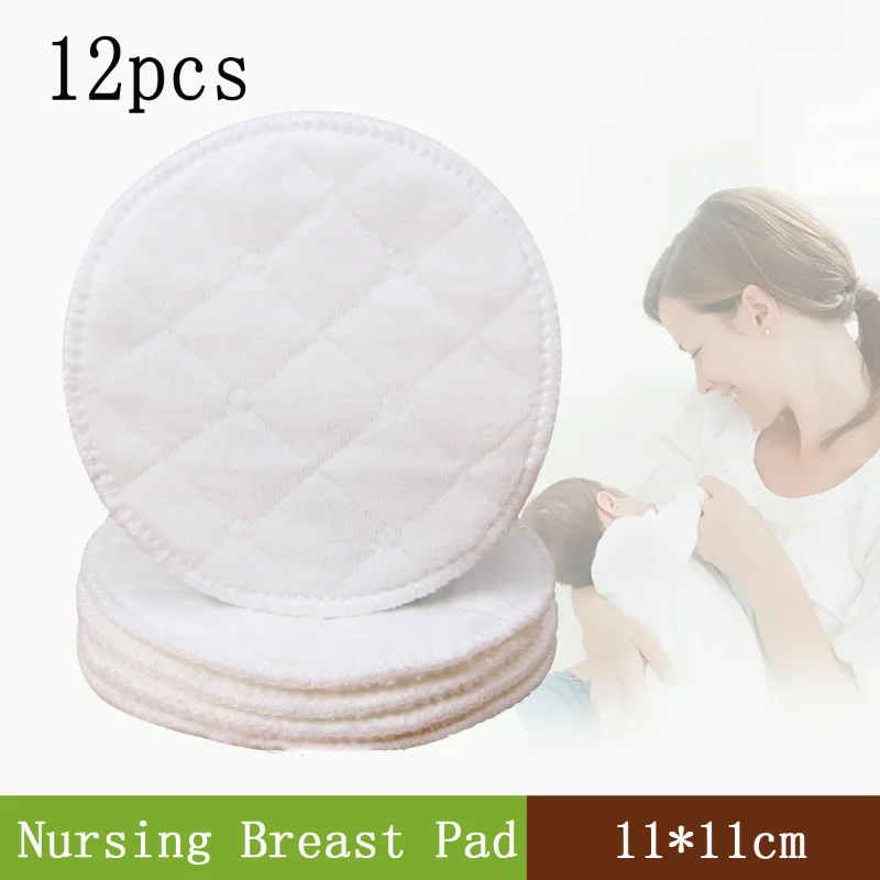 12pcs Organic Washable Breast Soft Pads Reusable Nursing Pads for  Breastfeeding
