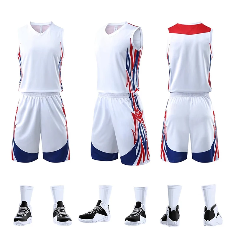Quick Dry Breathable Men Basketball Jerseys Personalized DIY For Youth Adult Top And Shorts Set High Quality Fabric