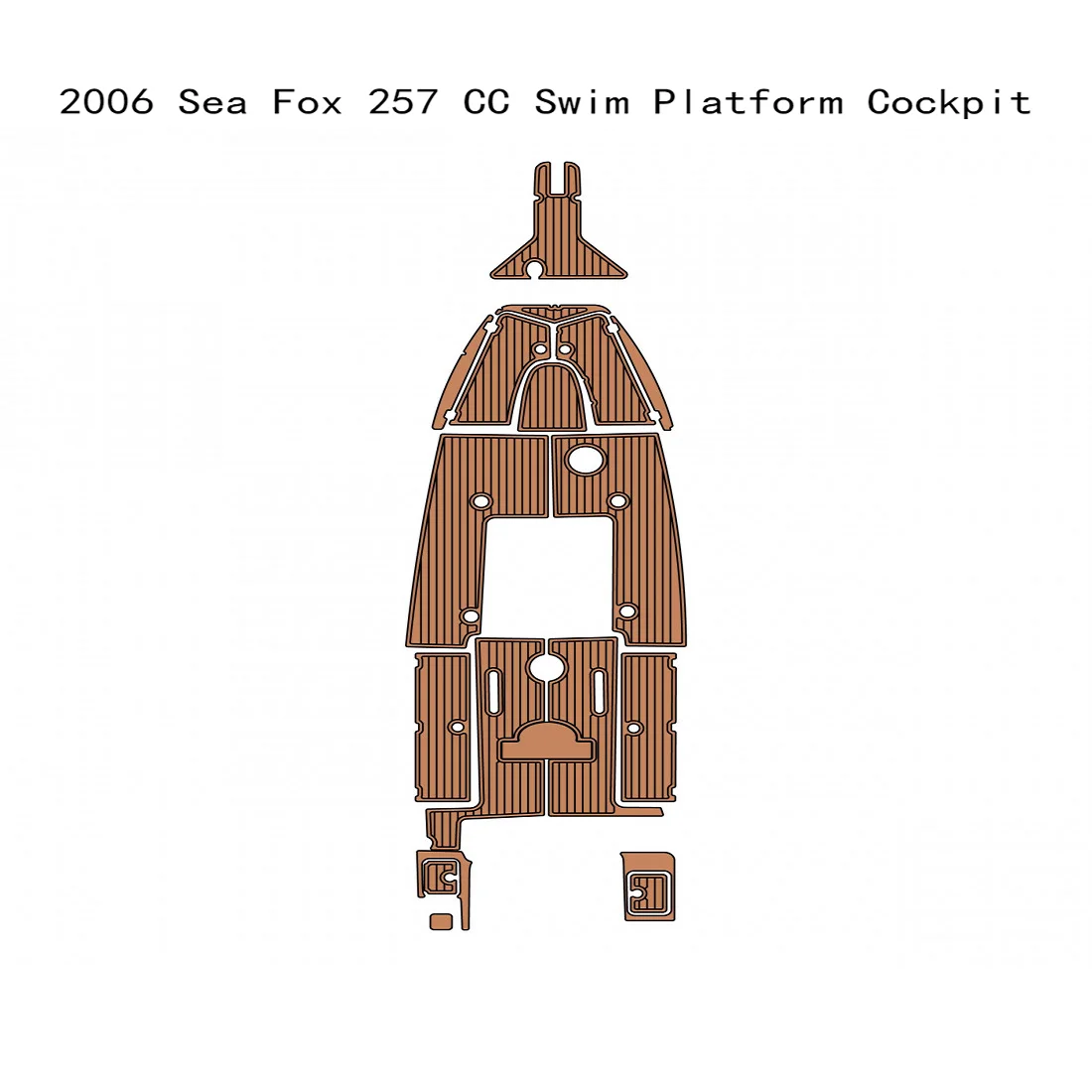 2006 Sea Fox 257 CC Swim Platform Cockpit Boat EVA Faux Teak Deck Floor Pad