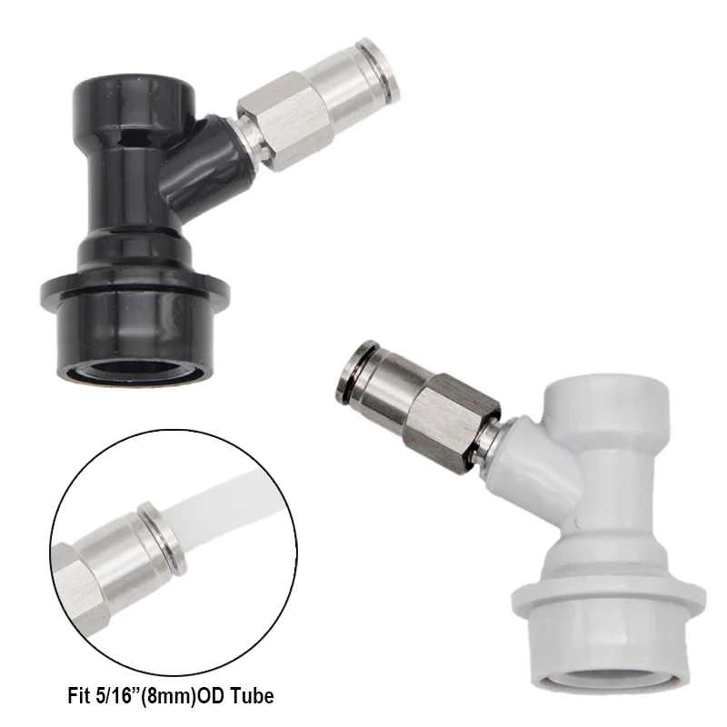 Ball Lock Gas & Beer Keg Disconnect with 8/9.5mm Push In Fitting Homebrew Draft Beer Corny Style Ball Lock Keg Dispenser — view 3