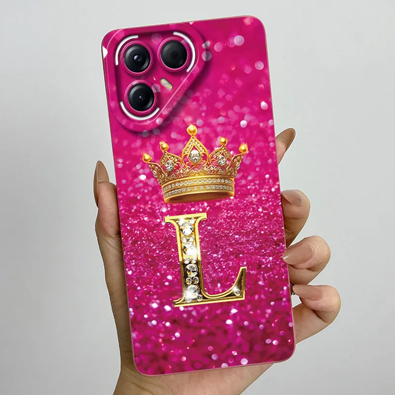 Luxury Crown Letter Silicone Soft Phone Case - Shockproof Back Cover