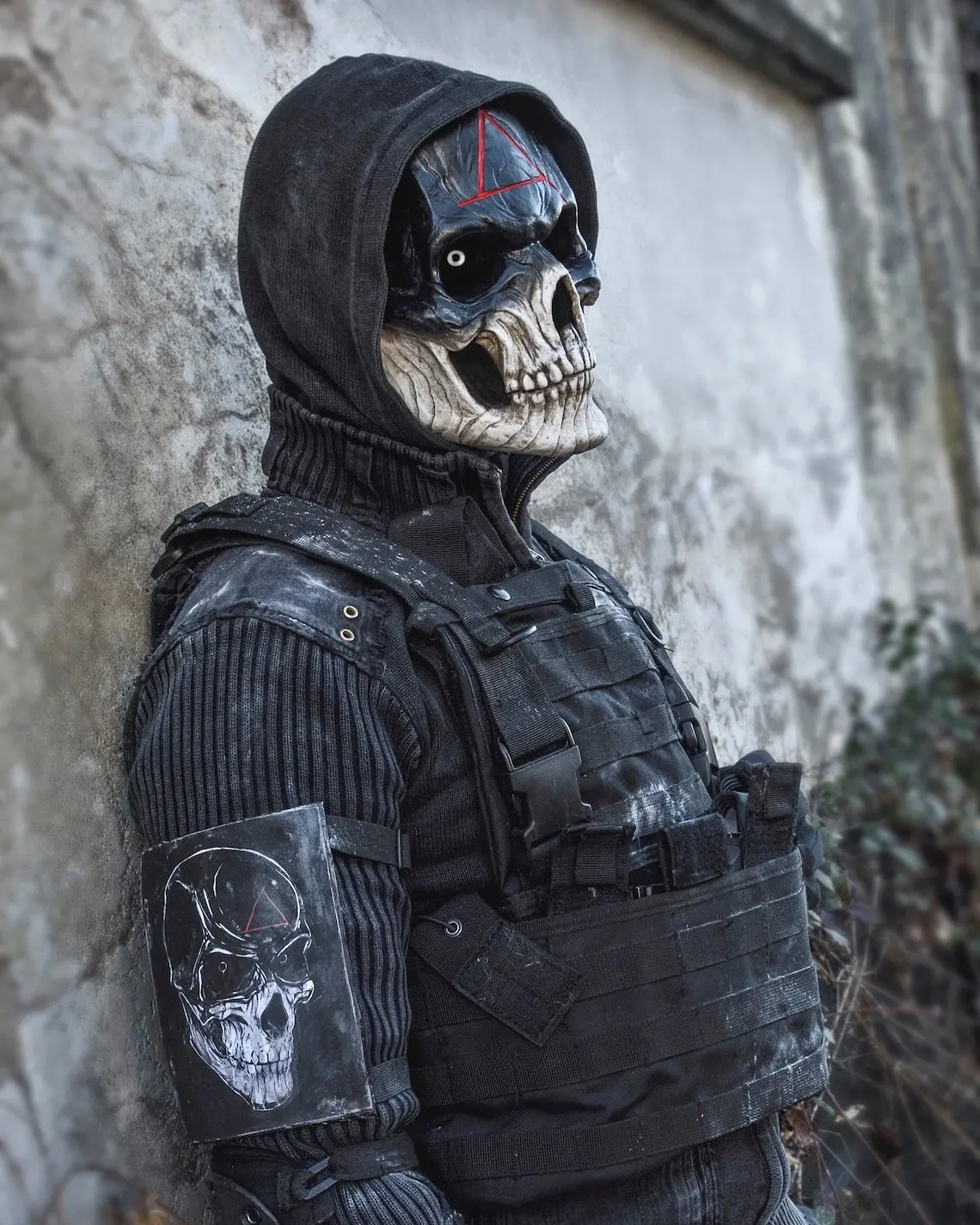 1pc Death Warrior Skull Latex Mask Full Head Devil Skull Halloween