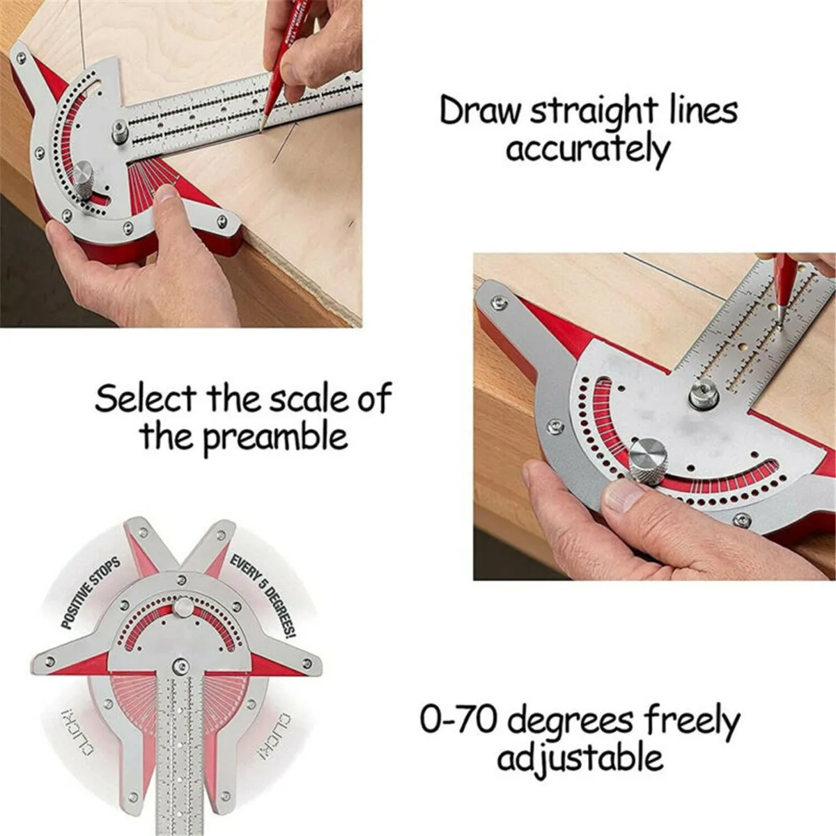 Ultra Precision Marking Ruler Square T Type Woodworking Scriber Measuring Tool