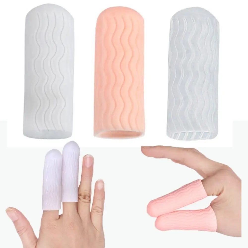 1 Pair Water Grain Style Finger Cover Tool Silicone Anti-abrasion Fingertips Protector Gloves Non-slip Soft Finger Cots Unisex