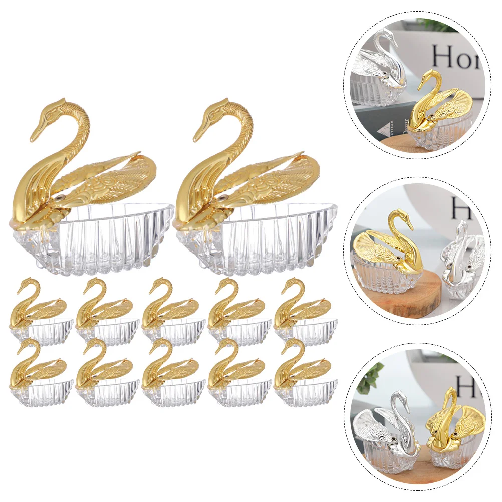 

European Romantic Swan Candy Box Plastic Chocolate Boxes Baby Shower Wedding Party Favor Supplies