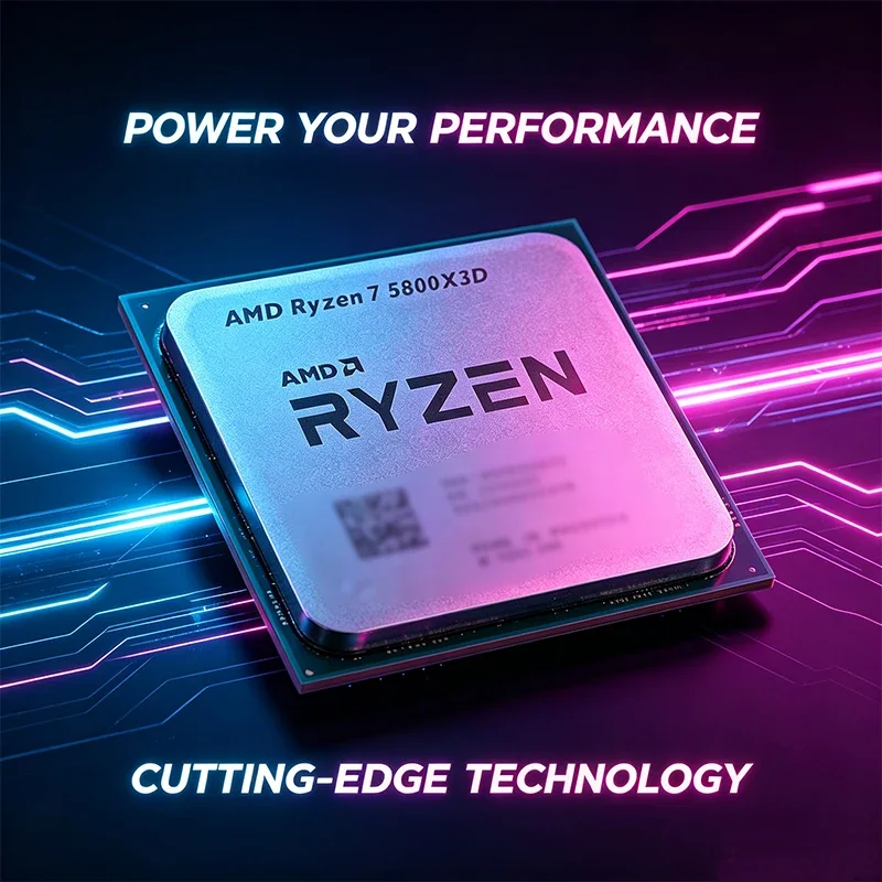 AMD R7 5800X3D 라이젠 7 게이밍 프로세서 새로운 라이젠 5000 시리즈 5GHz 8코어 16스레드 CPU 프로세서 DDR4 96MB 105W 루즈 파이