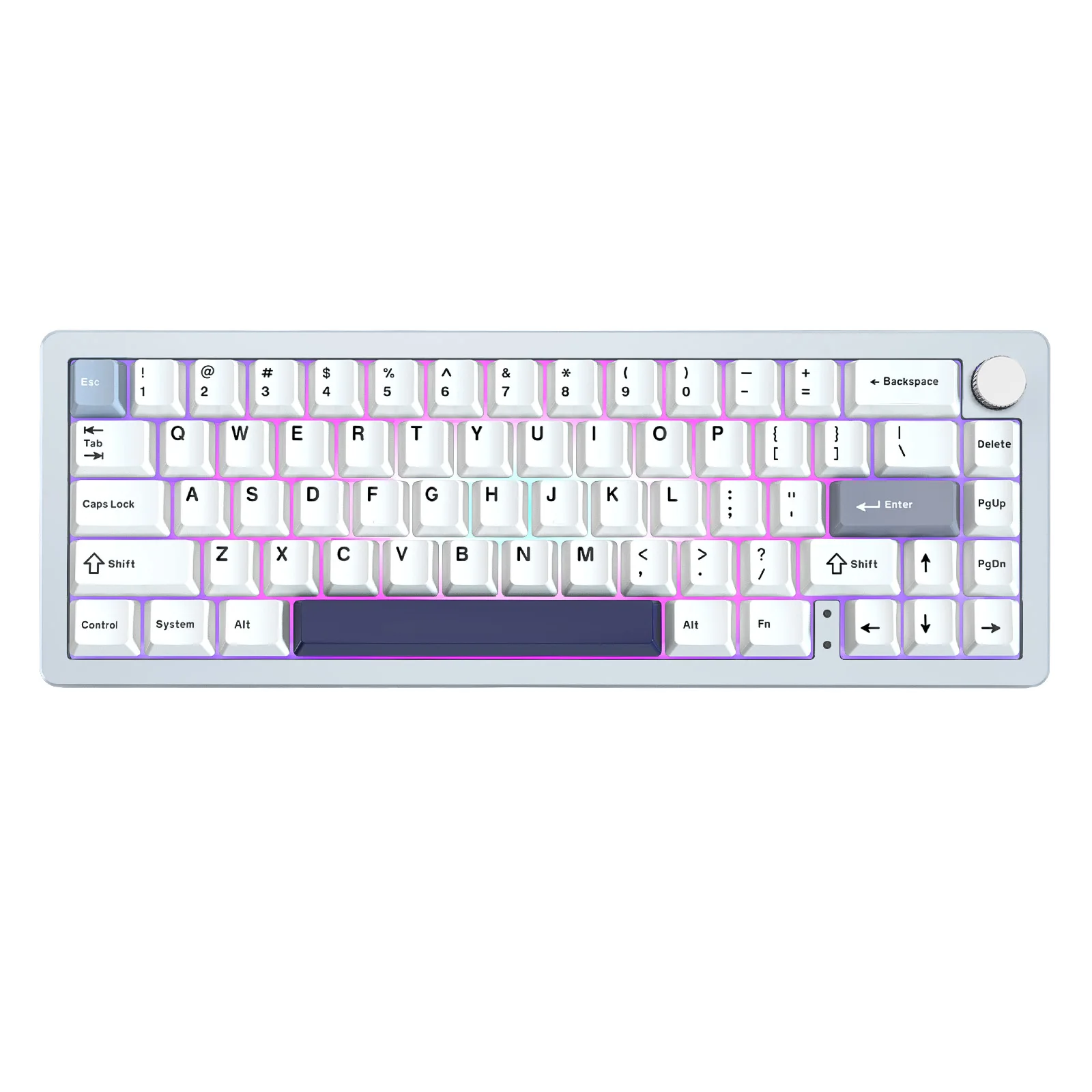 メカニカルキーボードYUNZII-AL66シルバー,アルミニウムノブ 