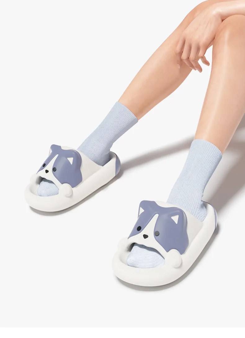 Women's Cartoon Dog Pattern Slip-resistant Eva Bathroom Slides_voghion.com