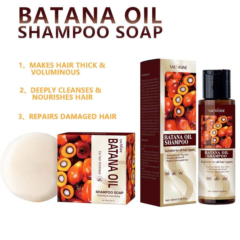 Pure Organic Batana Oil Shampoo Soap Bar Batana Hair Shampoo Repair Damaged Hair Treatment Growth Cleansing Soap hair shampoo