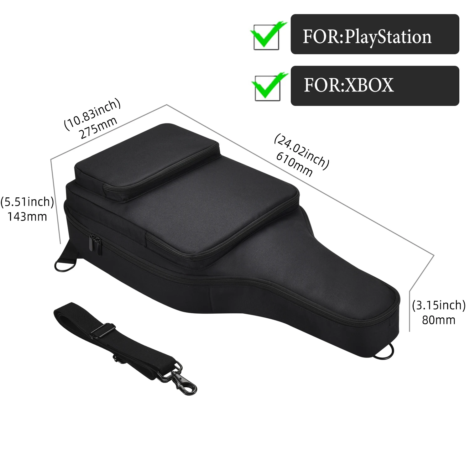 Travel Storage Bag Adjustable Shoulder Strap Carrying Bag Anti-Scratch Guitar Case for PDP Riffmaster Wireless Guitar Controller