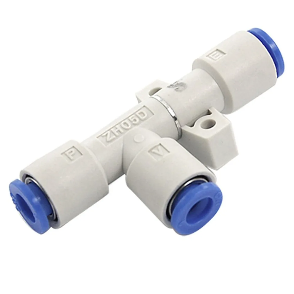 Portable Plastic Push in On Air Vacuum Ejector Aluminum Blue Venturi Tube White ZH05DS-06-06-06 Vacuum Generator Worker