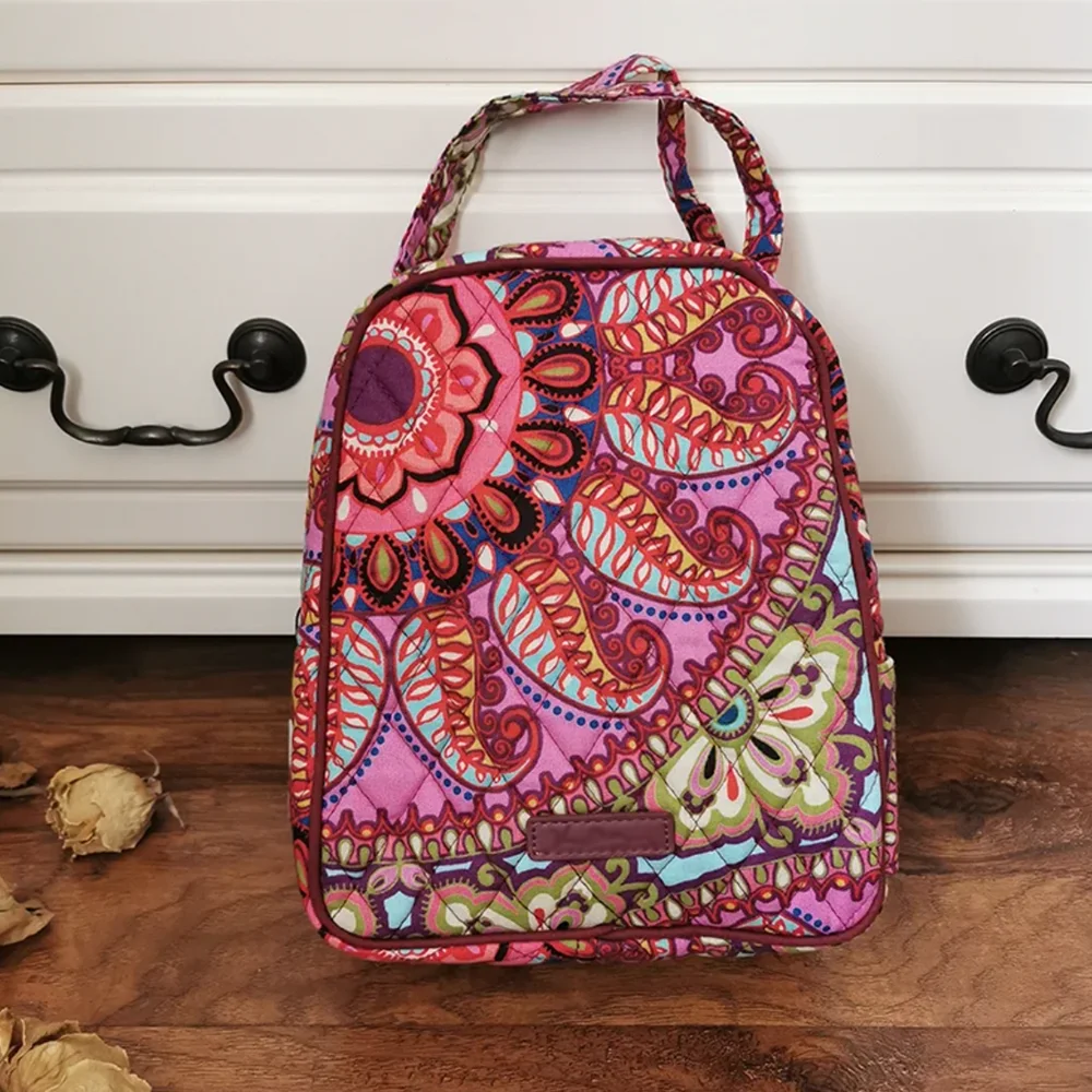 VB fresh bag lining waterproof picnic flower cloth student meal bag