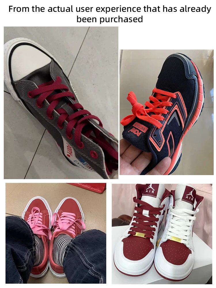 HIBERNI Pink Red Flat Wide Shoelaces - Versatile Shoe Accessories
